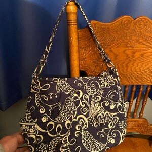 Vera Bradley Navy and Cream Shoulder Bag like new